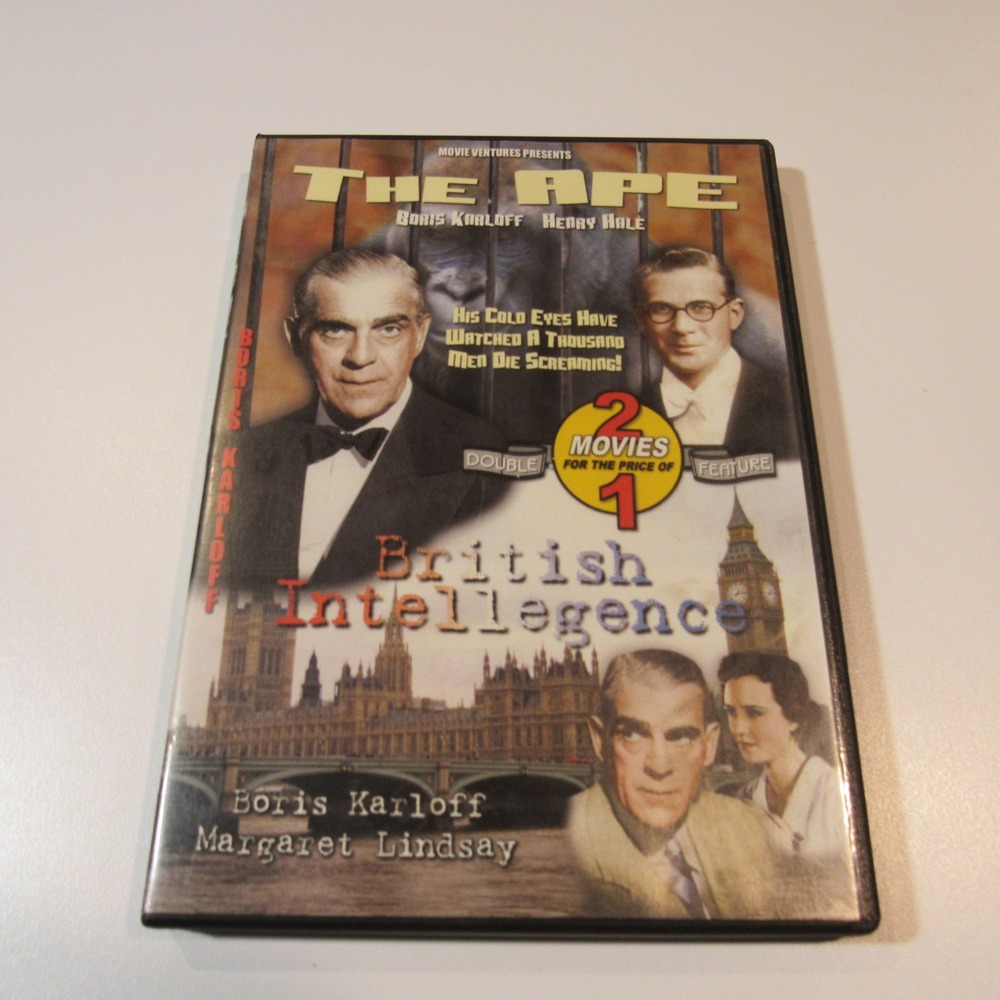 The Ape British Intelligence Double Feature Boris Karloff Horror Movies DVD
